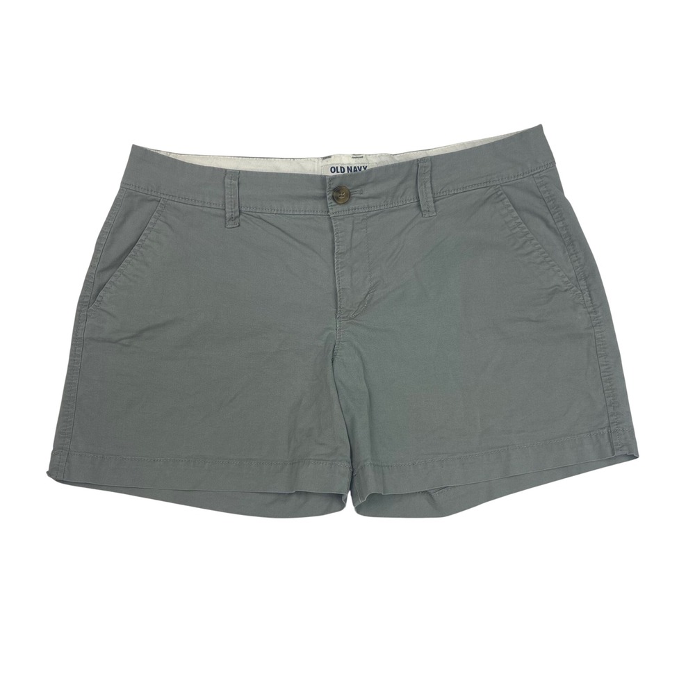 Old Navy Everyday Chino Shorts Women 6 Earl Gray Excellent Mid Rise Cotton Twill